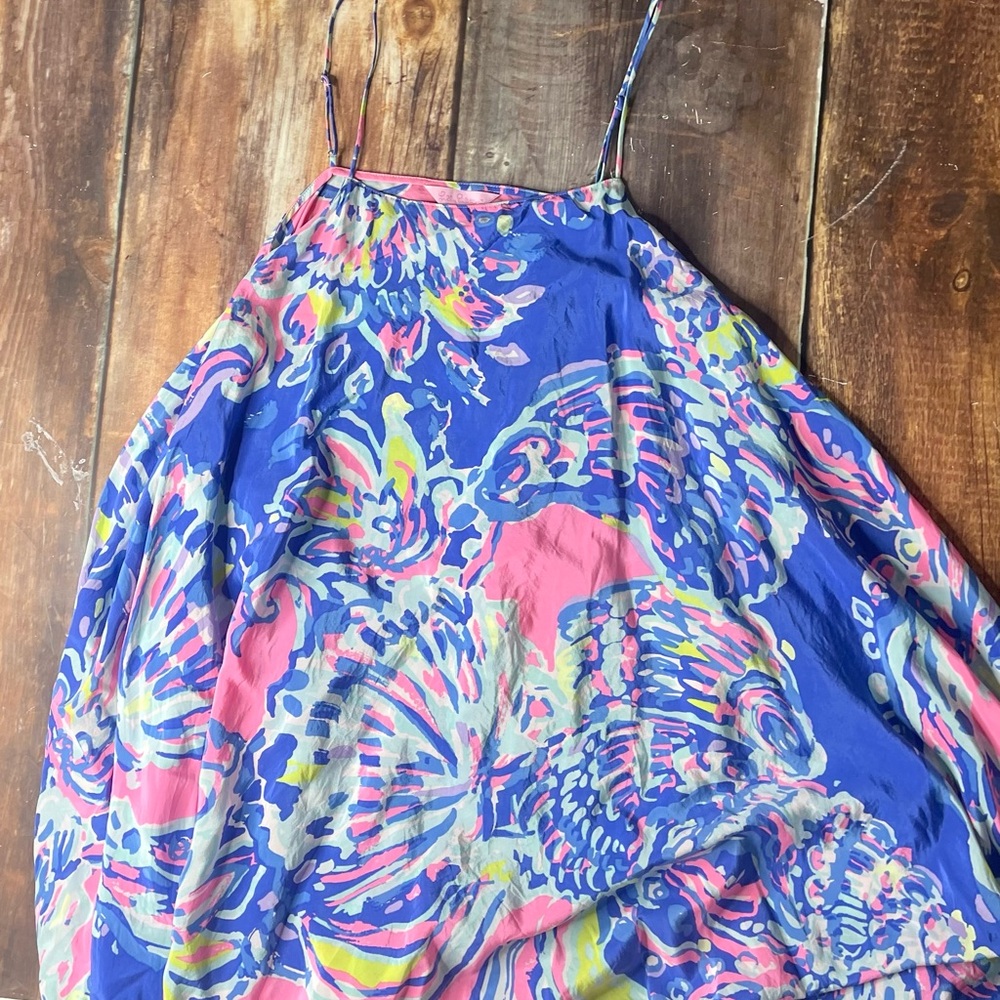 Lilly Pulitzer Silk Kimi Dress. Coastal Retreat. Size XXS - Picture 4 of 7